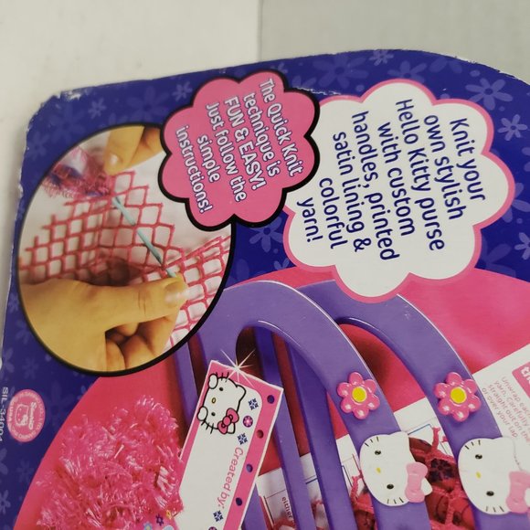 New Sealed HELLO KITTY Learn Knit Crochet Craft Yarn Bag Pink Purple Sanrio - Picture 15 of 15